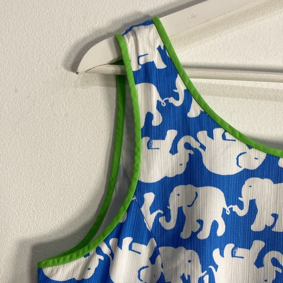 Lilly Pulitzer Elephant Print Dress Cotton Resort - Picture 3 of 12